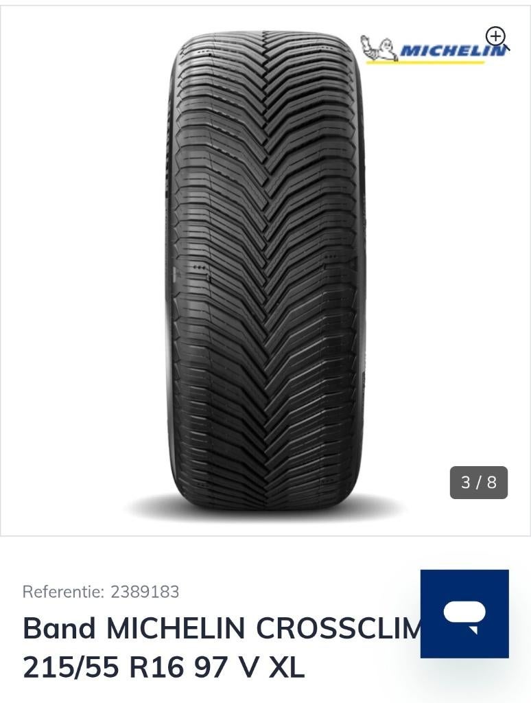 4 All season banden Michelin Crossclimate, Auto-onderdelen, Banden en Velgen, Ophalen, 215 mm, 16 inch, Nieuw