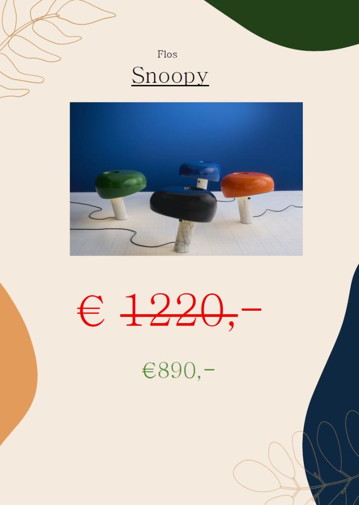 Snoopy Flos, Overige materialen, Modern - tijdloos, Nieuw, Ophalen of Verzenden