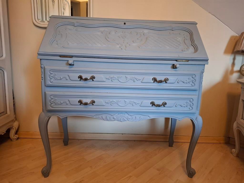 Met krijtverf gerestylde brocante secretaire bureau, Huis en Inrichting, Ophalen, Zo goed als nieuw, Brocant gerestyled