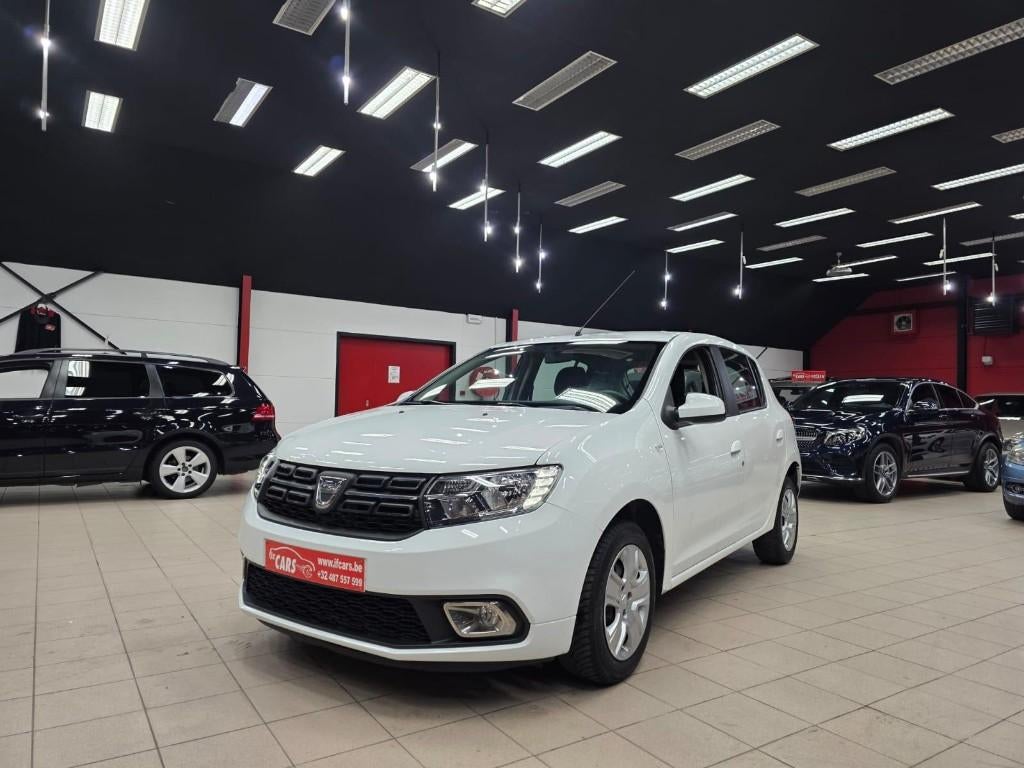 Sandero SCe 75 Comfort**GEKEURD**AIRCO**FACELIFT**SENSOREN*, Auto's, Dacia, Voorwielaandrijving, Stof, Wit, Bedrijf