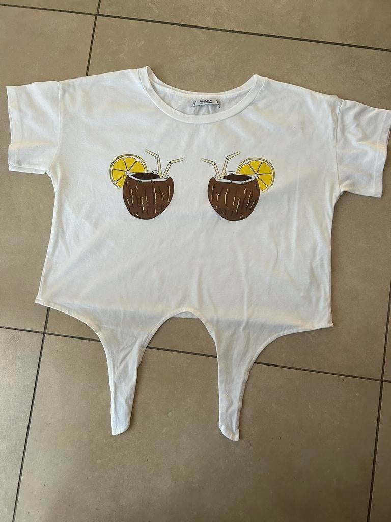 T-shirt à nouer taille M, Vêtements | Femmes, Manches courtes, Taille 38/40 (M), Enlèvement ou Envoi, Blanc