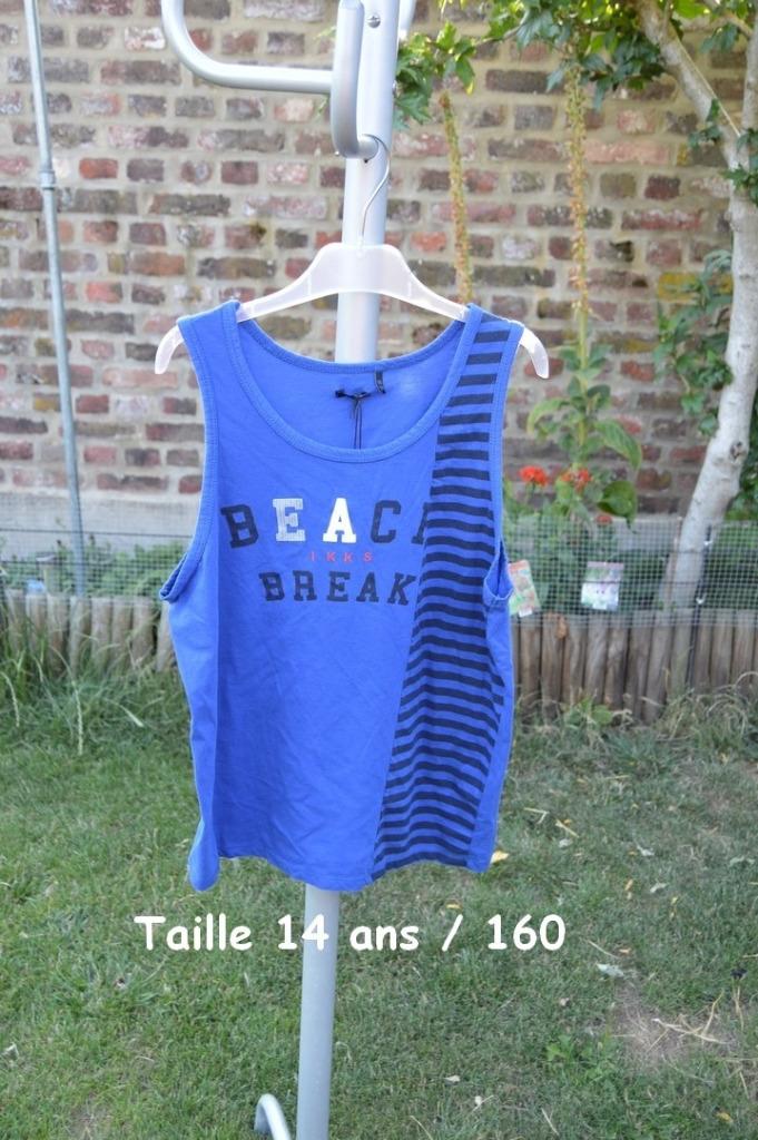 débardeur , 14 ans , t shirt sans manche , bleu, IKSS, Ophalen of Verzenden, Nieuw, Jongen, Overige typen