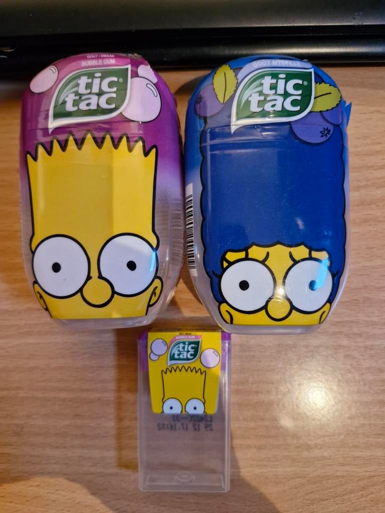 Lot de 3 boîtes tic tac The Simpsons, Collections, Enlèvement ou Envoi, Autres personnages, Comme neuf, Autres types
