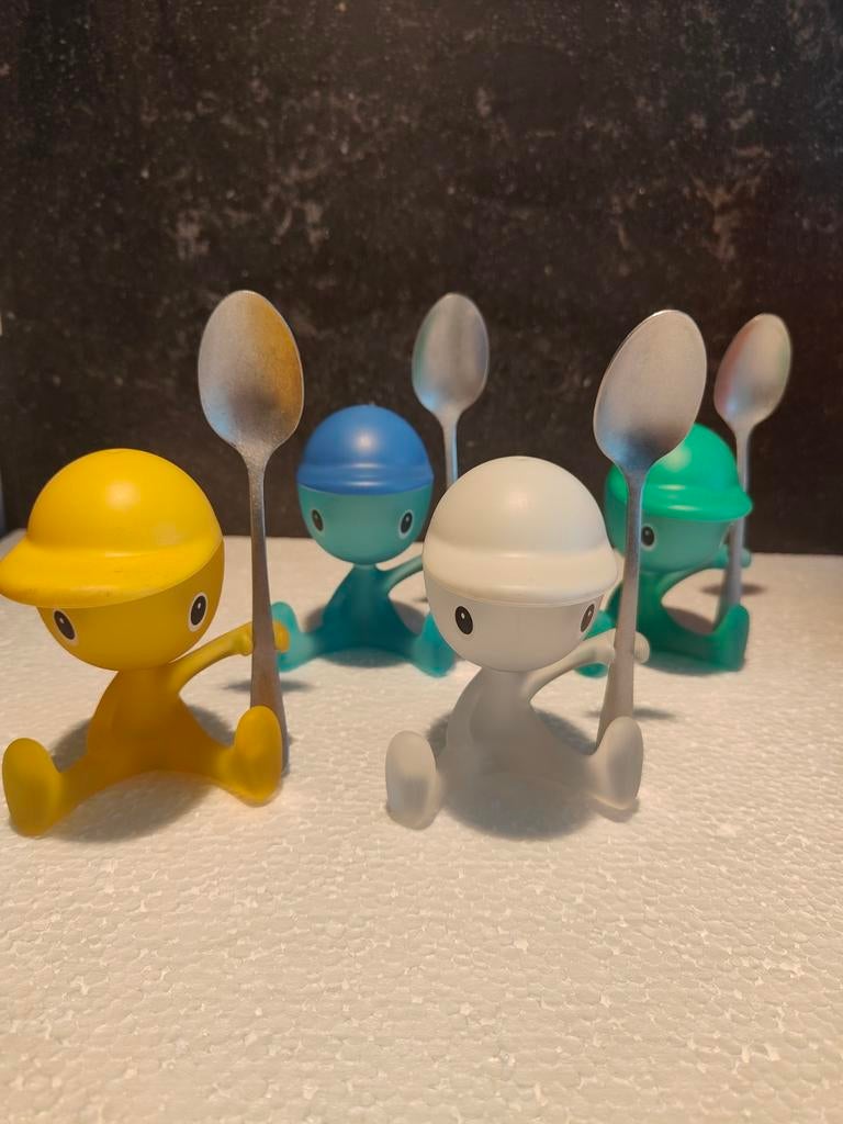 4 verschillende Alessi Eierdopjes Cico - Design Klassieker, Verzenden, Zo goed als nieuw