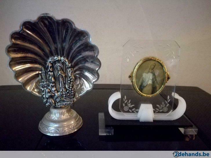 Vintage religieuze memorabilia Lourdes Banneux Valentinus, Ophalen of Verzenden