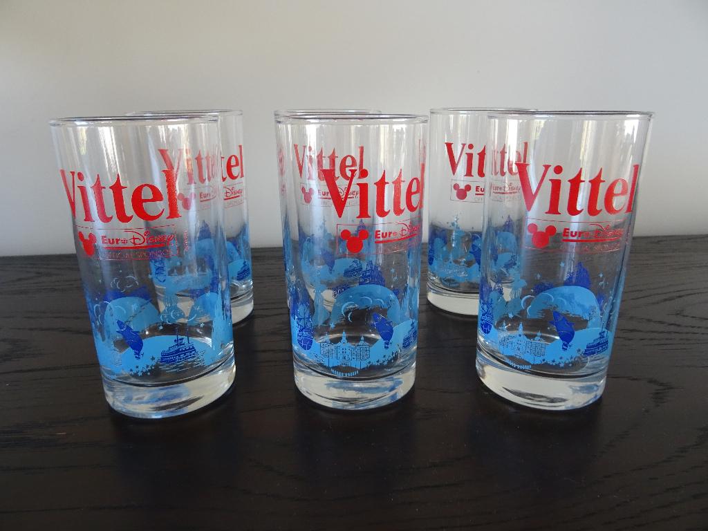 Vittel drinkglas Euro Disney - 6 stuks in perfecte staat, Verzamelen, Glas en Drinkglazen, Ophalen, Nieuw
