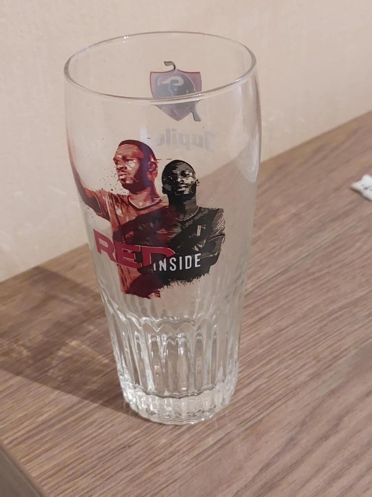 bierglas : Christian Benteke/We're all red inside, Verzenden, Zo goed als nieuw, Bierglas