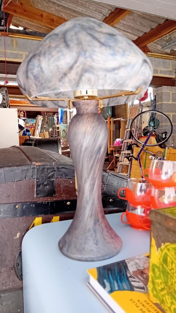 Lampe Champion pâte de verre Vianne art deco, Ophalen, Zo goed als nieuw