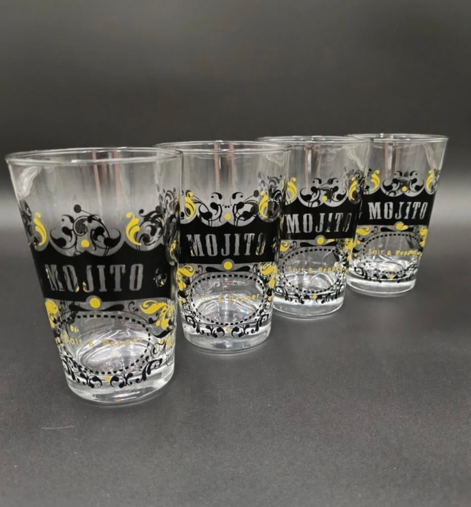 Unieke set van 4 mojito glazen van het merk Salt & Pepper, Verzamelen, Ophalen of Verzenden, Zo goed als nieuw