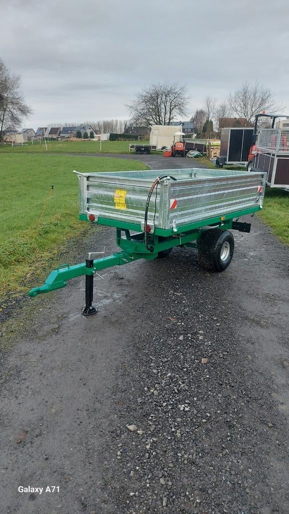 Kipper kipkar voor minitractor 1.5T enkelas GALVA!, Zakelijke goederen, Ophalen of Verzenden