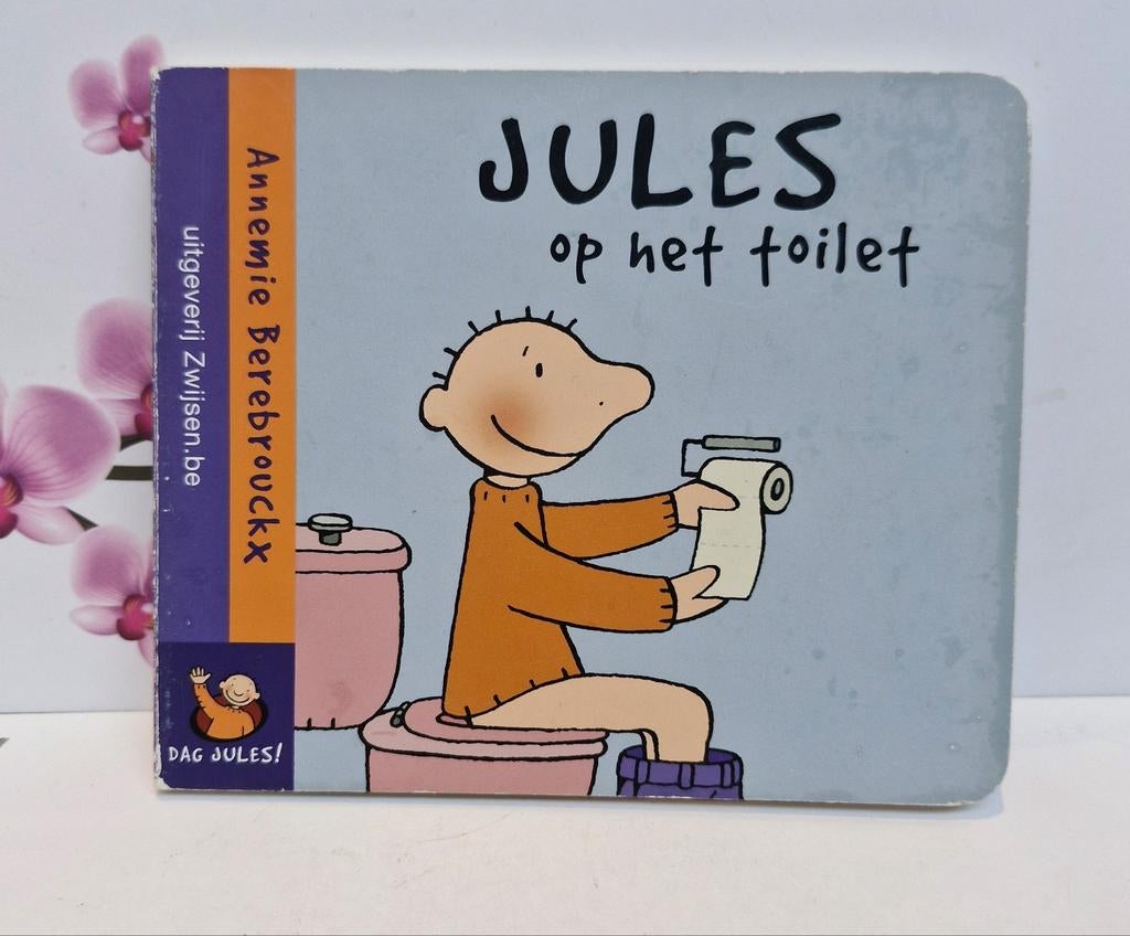🧡 Boek: Jules op het toilet, Livre à déplier, à toucher ou à découvrir, Enlèvement ou Envoi, Annemie Berebrouckx, Utilisé
