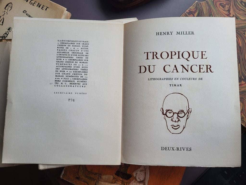 Tropique du Cancer Henry Miller Timar, Antiek en Kunst, Ophalen of Verzenden