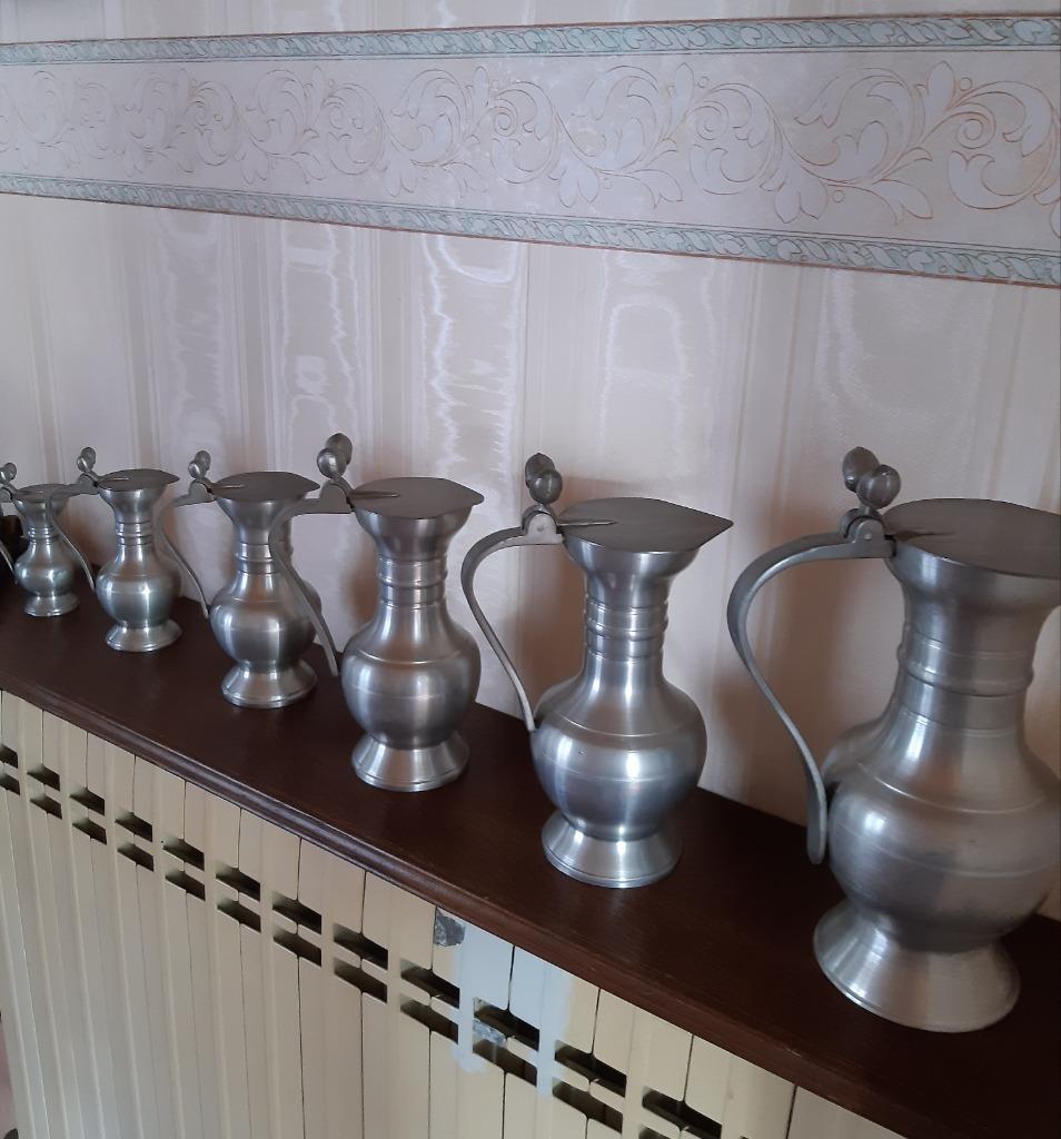 Tinnen bekers 6 stuks, Antiek en Kunst, Antiek | Tin, Ophalen of Verzenden