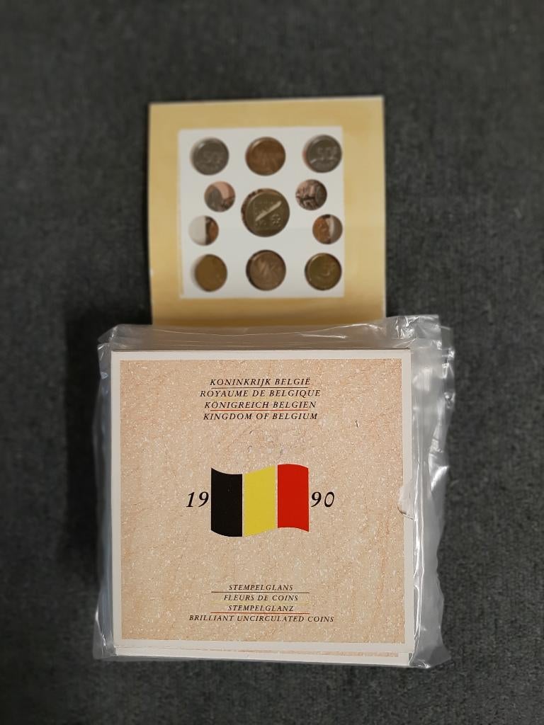 Munten Belgie FDC Set 1990 ; Waterloo, Postzegels en Munten, Ophalen of Verzenden, Overig, Setje