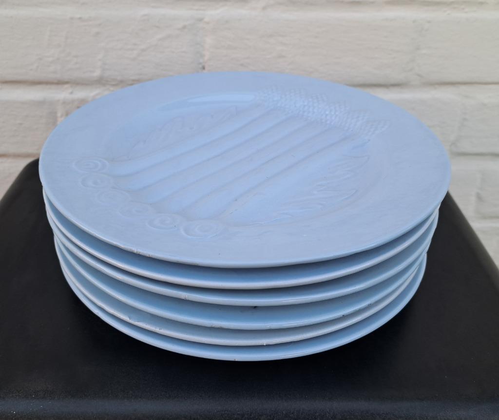 6 assiettes à asperges Boch La Louvière, Assiettes(s), Enlèvement ou Envoi, Céramique, Utilisé