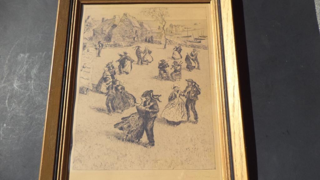 Oswald POREAU (1877-1955) ets 'Noces bretonnes' Bretagne, Enlèvement ou Envoi