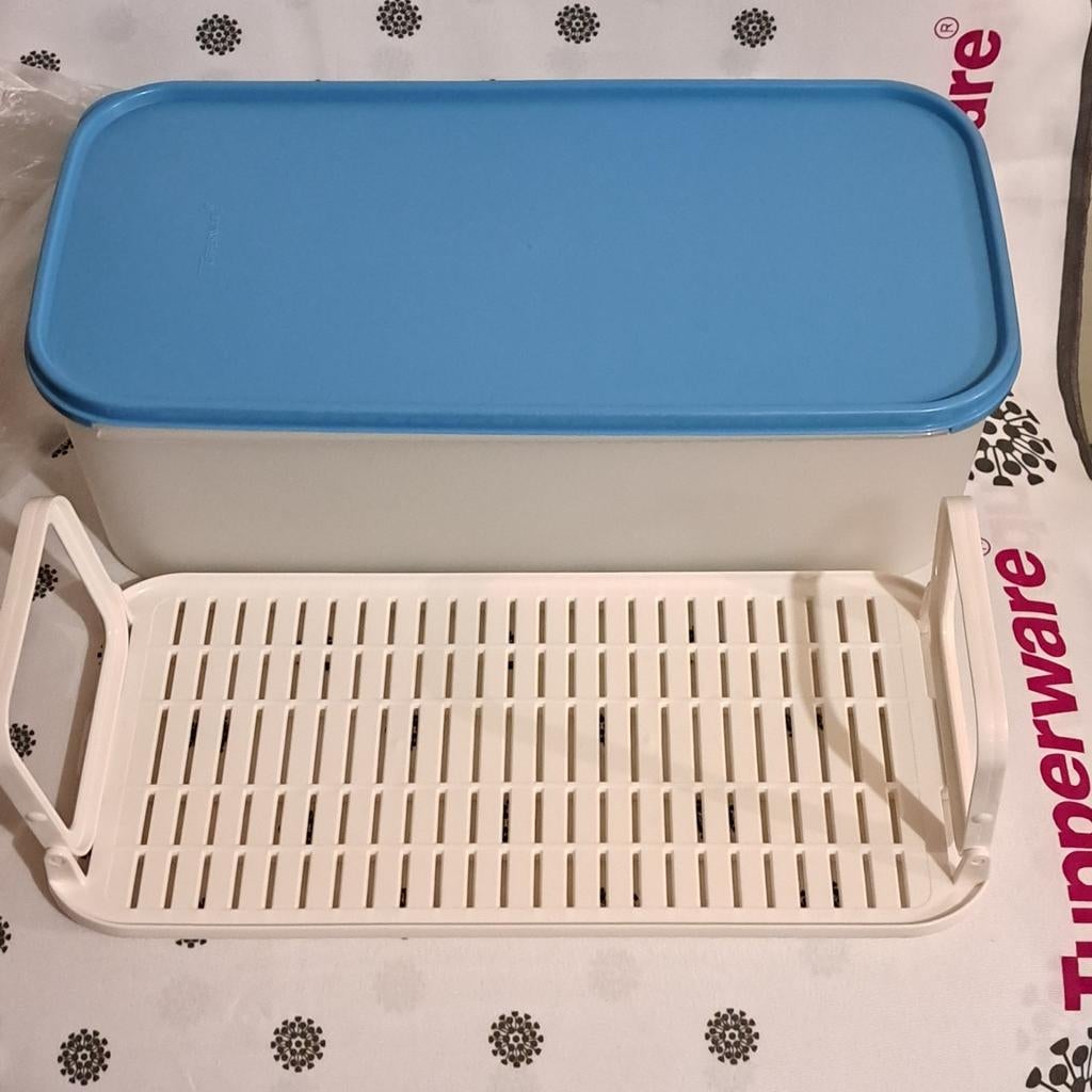 Tupperware ruimtespaarder 6,1 L/wafeldoos Nieuw, Ophalen of Verzenden, Nieuw, Blauw