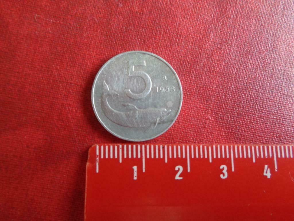 Pièce de monnaie. "ITALIE". 5 lires. 1953., Enlèvement ou Envoi, Monnaie
