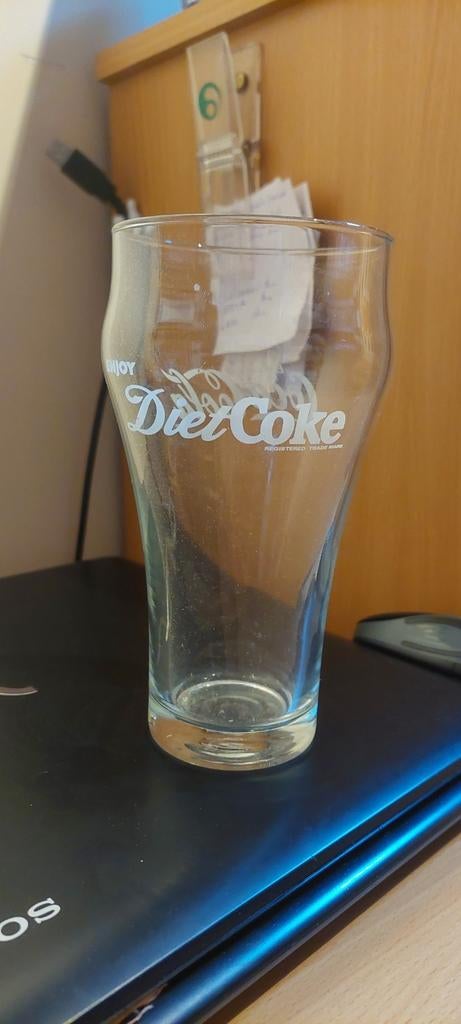 Groot Engels Coca Cola Diet Coke glas, Ophalen of Verzenden, Zo goed als nieuw, Frisdrankglas