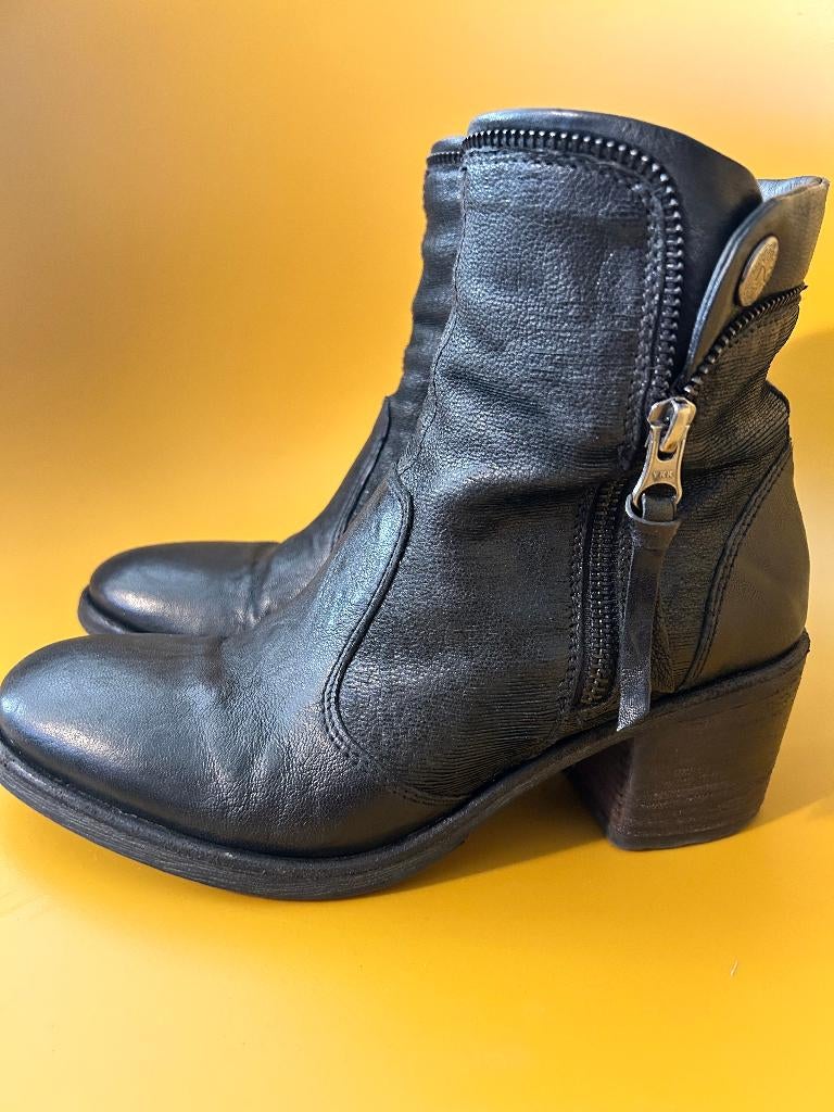 Bottines en cuir noir Nero Giardini, pointure 36, Nero Giardini, Enlèvement, Boots et Botinnes, Porté