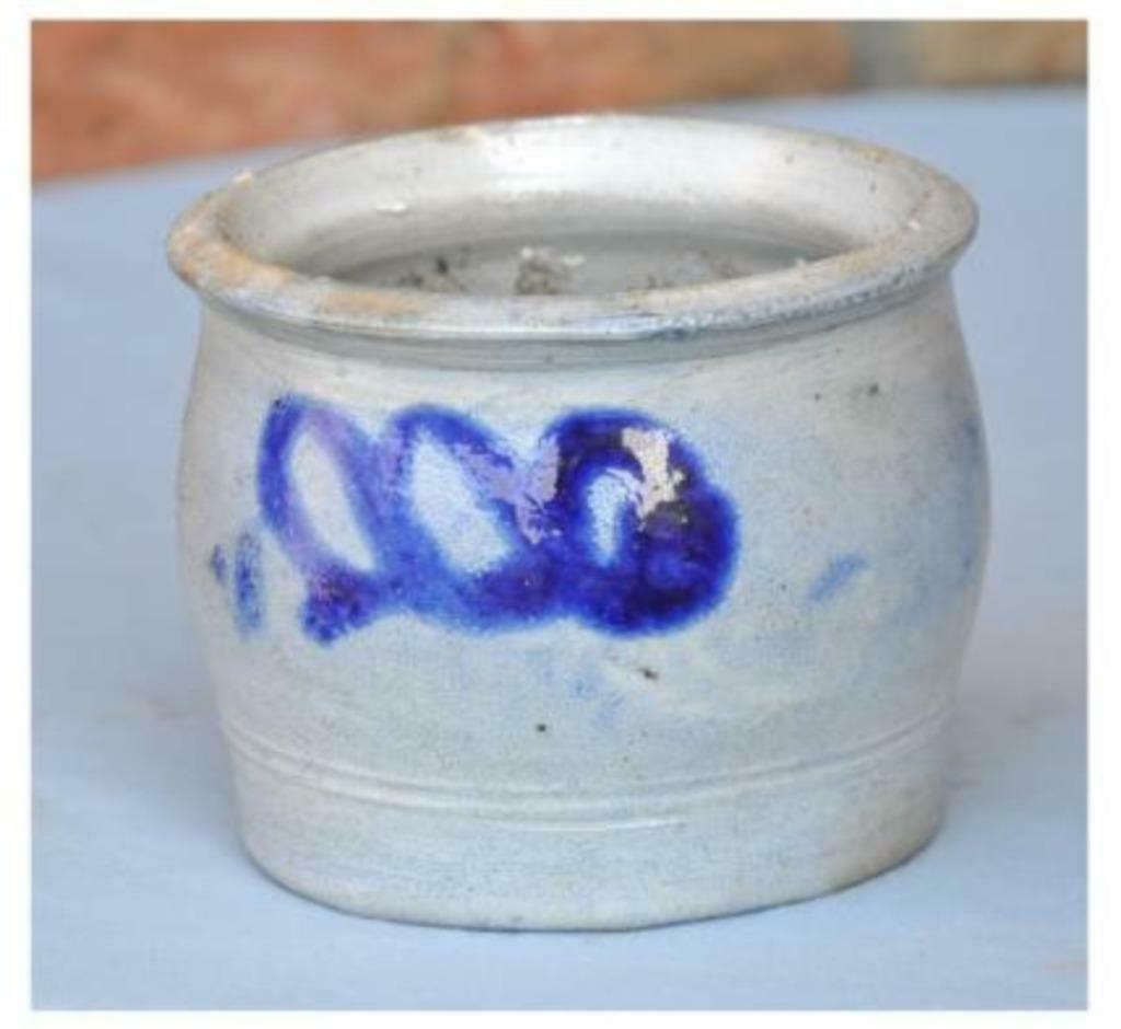 §petit pot grès bleu et gris, Ophalen of Verzenden