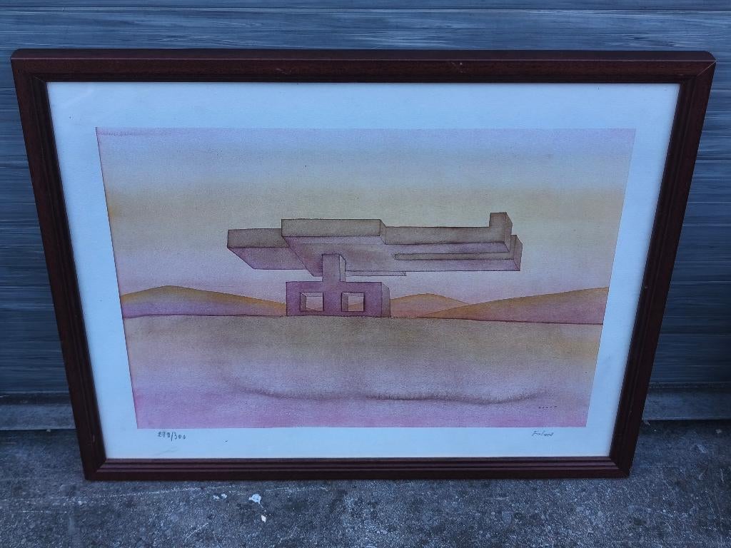 Lithographie signe Jean Michel folon, Enlèvement ou Envoi