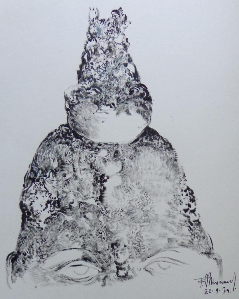 FRANS MINNAERT / FIGUUR / ORIGINEEL WERK / 40x30cm / SIG, Ophalen of Verzenden