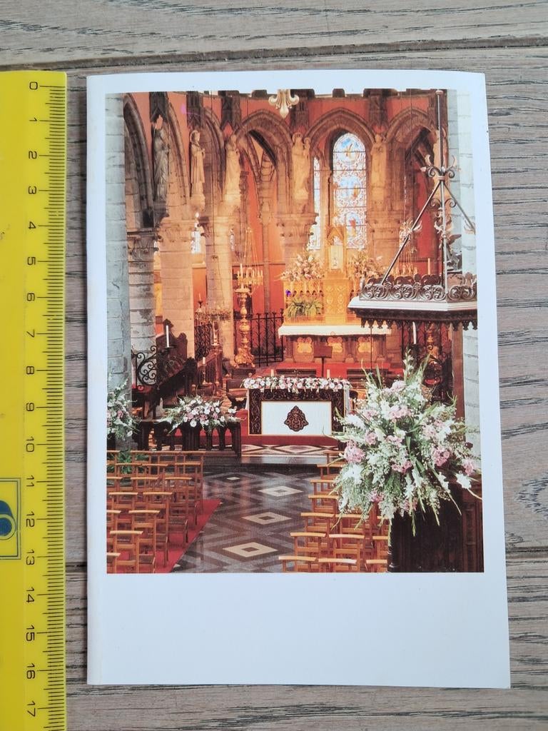 Kaart jubeljaar 1991, binnenzicht Paemele kerk, Oudenaarde, Verzamelen, Ophalen of Verzenden