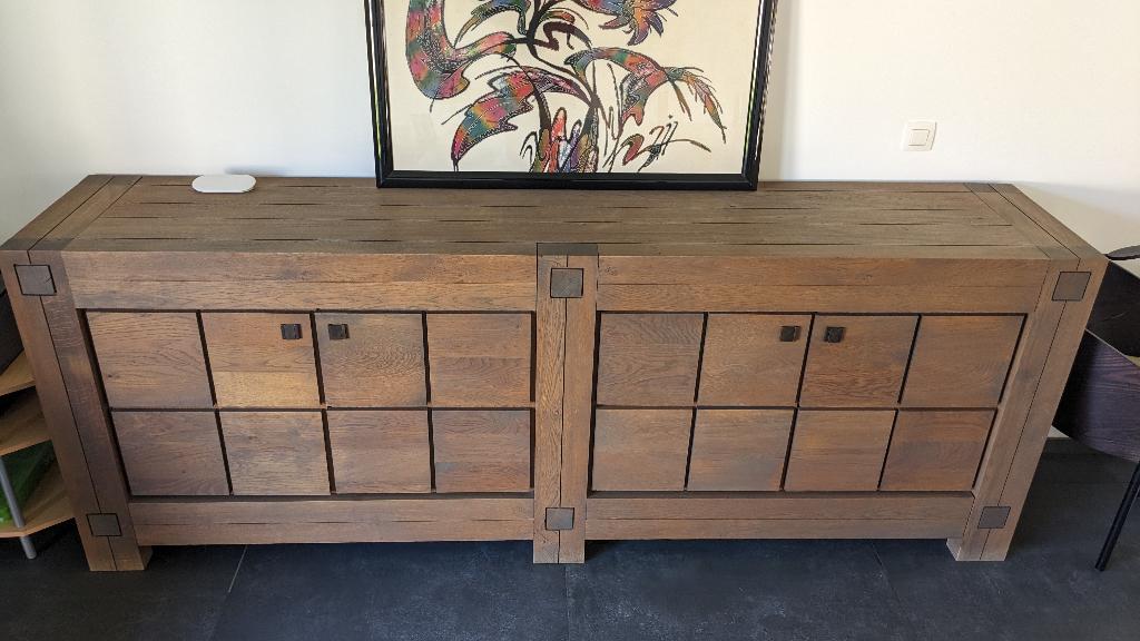 Grand buffet Modena en bois massif 1970, 25 à 50 cm, Moins de 100 cm, Comme neuf, Enlèvement
