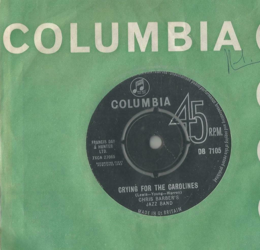 Chris Barber’s Jazz Band – Crying for the Carolines – Single, Ophalen of Verzenden, Gebruikt, Jazz en Blues