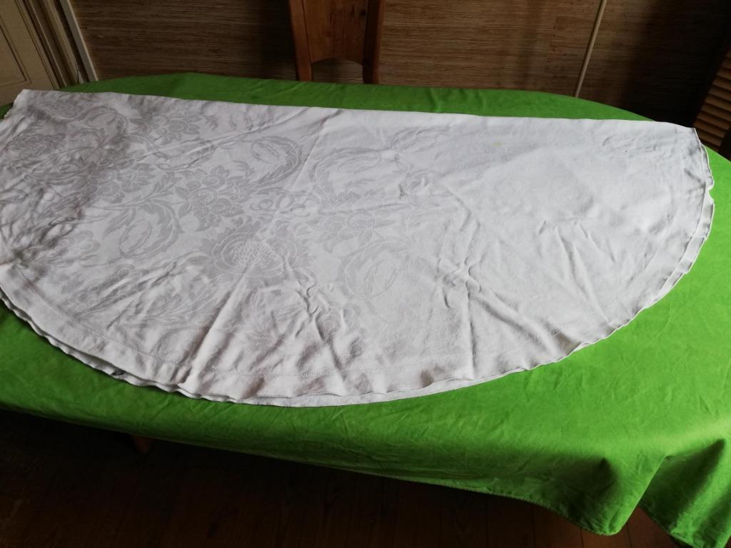 NAPPE DE TABLE RONDE BLANCHE 175 cm 100 % COTON, NYDEL, Enlèvement ou Envoi, Utilisé, Autour de