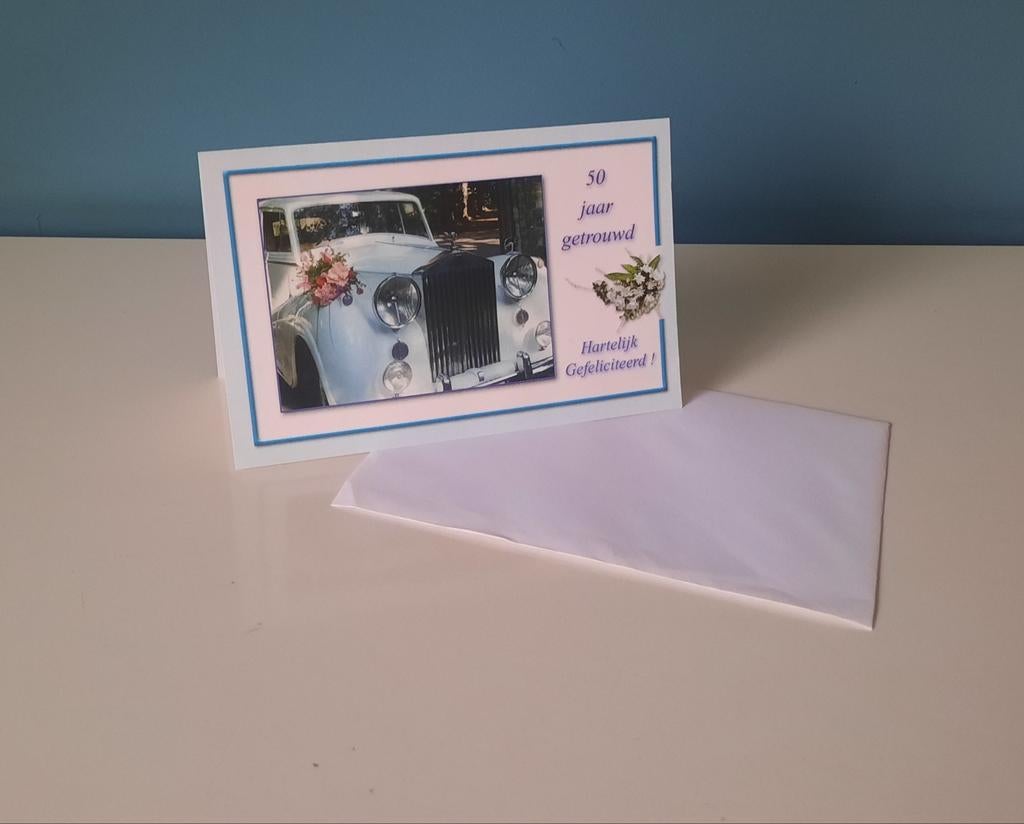NIEUWE 50jaar getrouwd wenskaart, Ophalen of Verzenden, Nieuw