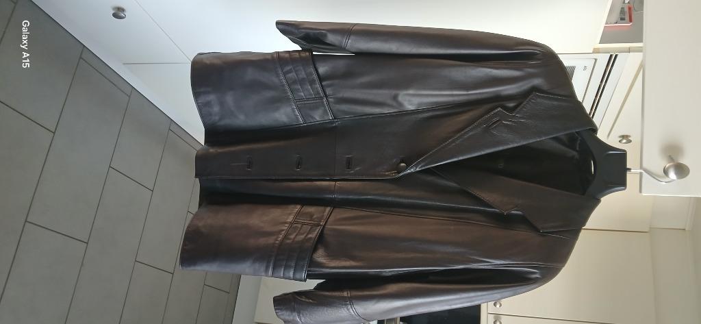 Jas in Leder, Kleding | Dames, Ophalen, Zo goed als nieuw, Maat 38/40 (M)