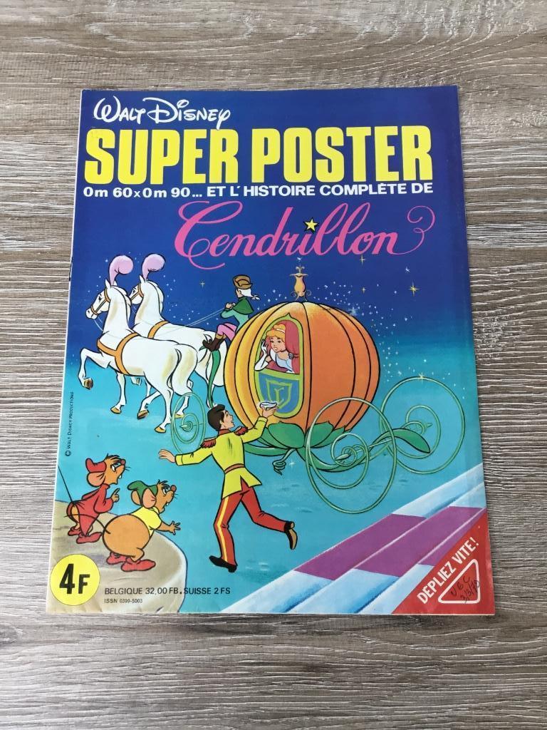 Disney - super poster Cendrillon + stripverhaal, Verzamelen, Ophalen of Verzenden, Assepoester of Belle