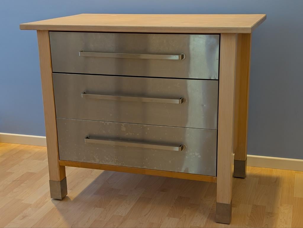 Commode à 3 tiroirs à vendre, 3 ou 4 tiroirs, Enlèvement, Utilisé, Pin