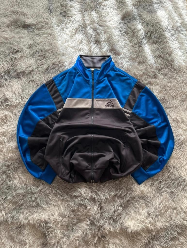 Adidas track jacket black and blue, Blauw, Nieuw, Ophalen of Verzenden, Adidas
