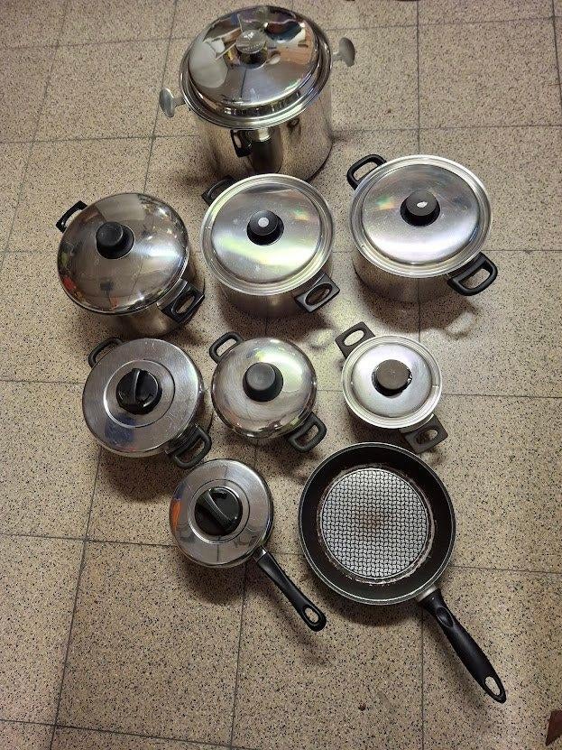 MARMITES ET POÊLES, Inox, Enlèvement, Ensemble de casseroles, Plaque céramique