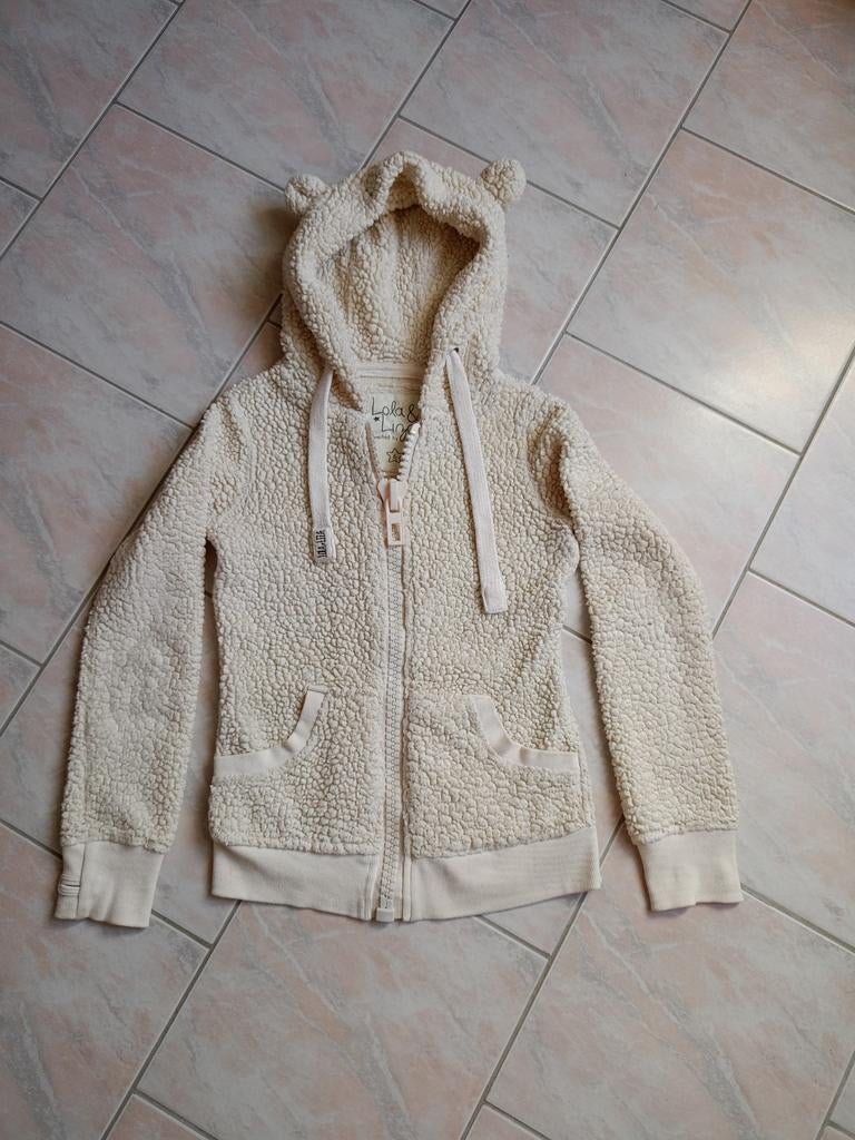 Hoodie met ritssluiting, Wit, Zo goed als nieuw, Maat 36 (S), Verzenden