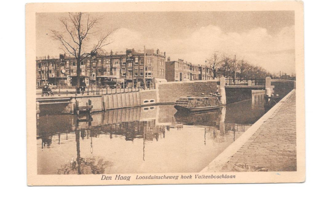 Den Haag Loosduinscheweg hoek Valkenboschlaan, Verzamelen, Postkaarten | Nederland, Ophalen of Verzenden, 1920 tot 1940, Gelopen