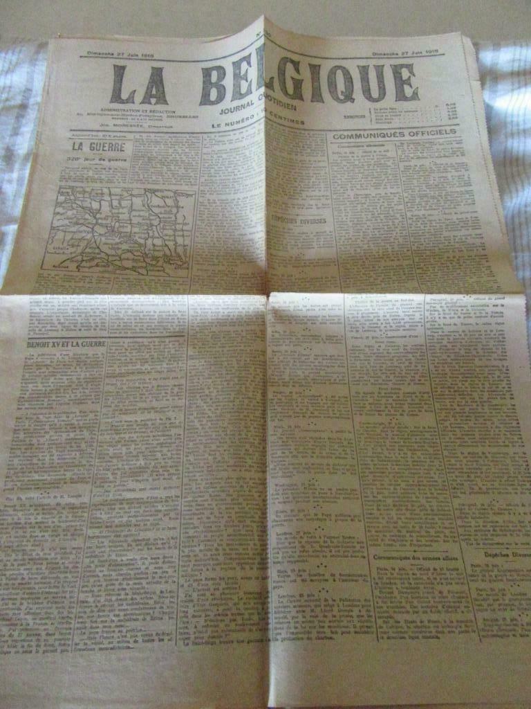 journal La Belgique dimanche 27 juin 1915, Enlèvement, Utilisé