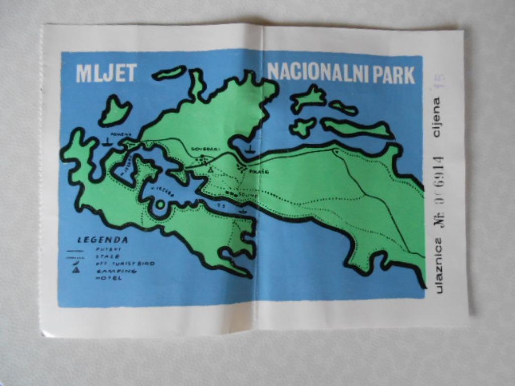 parc de billets Croatie Parc national de Mljet 1977, Tickets & Billets, Une personne, Ticket ou Carte d'accès