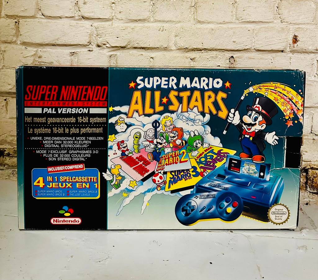 Volledige Super Nintendo Super Mario All Stars-console, Games en Spelcomputers, Spelcomputers | Nintendo Super NES, Gebruikt, Met 1 controller