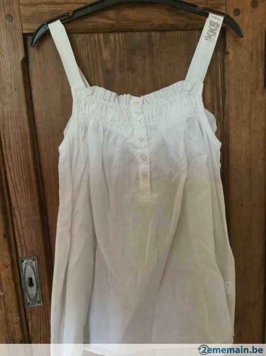 Top Ikks blanc taille 140/10 ans, Utilisé, Fille, Chemise ou À manches longues