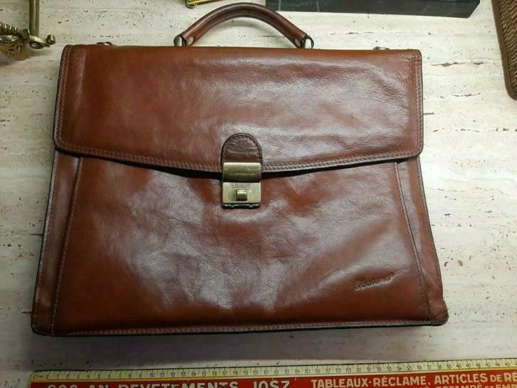 mallette KATANA cuir brun moyen TOP état, Brun, Cuir