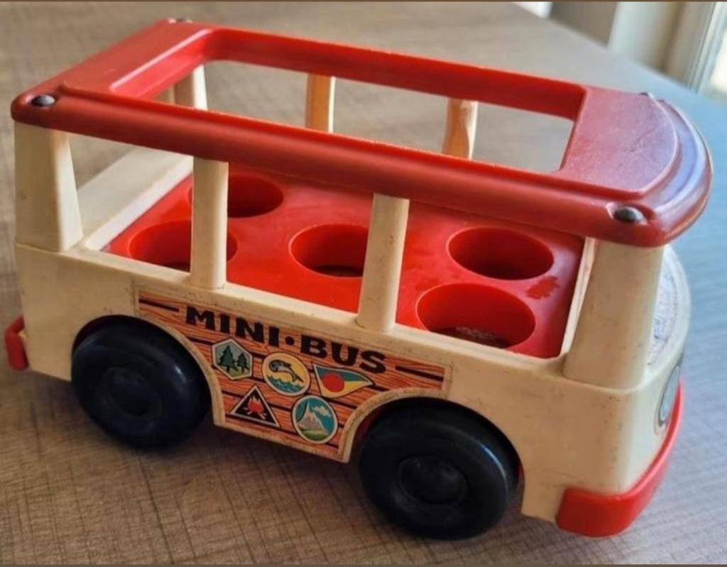 Fisher Price Toys: Mini-Bus (1969), Enlèvement ou Envoi, Utilisé, Voiture ou Véhicule
