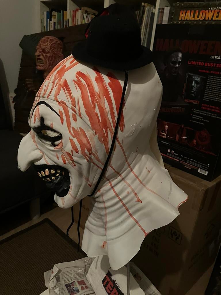 Buste/masker Terrifier rehauled met staander, Ophalen of Verzenden