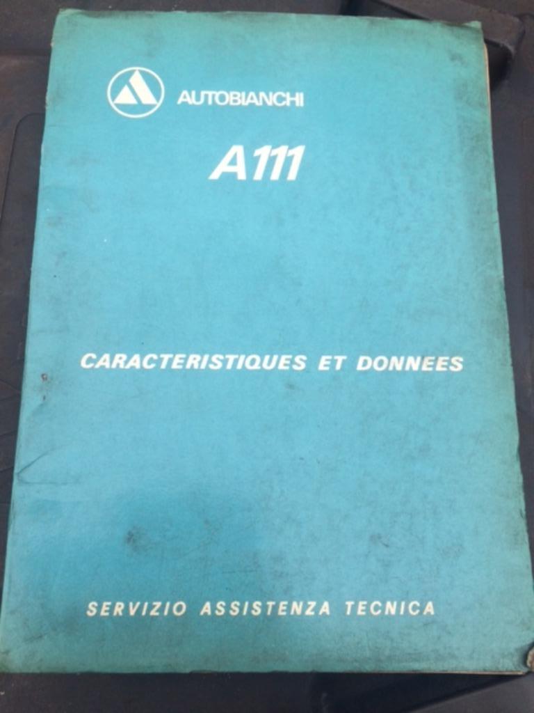Technische boeken Autobianchi A111 en A112, Enlèvement