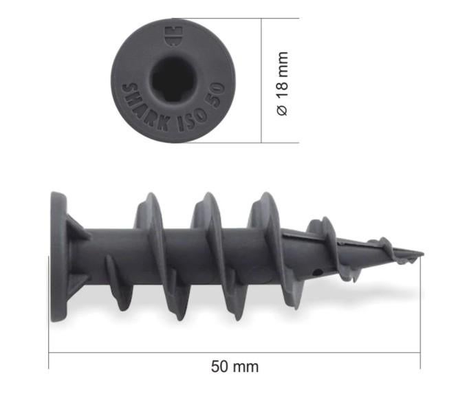 Lot de 100 chevilles d'isolation shark iso 18x50 wurth, Enlèvement ou Envoi, Neuf