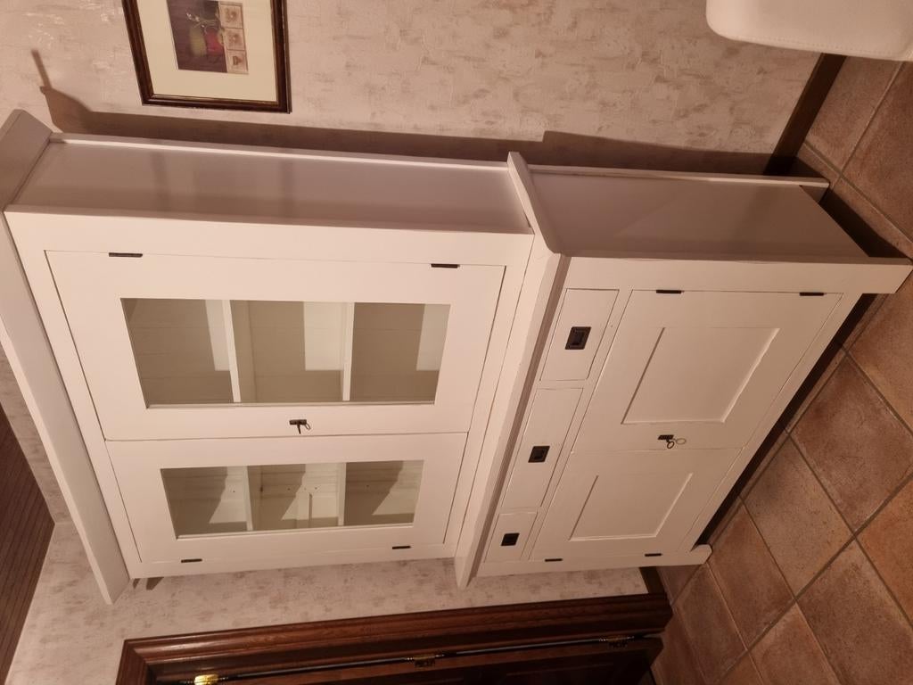 Mooie witte buffetkast  h210cmbr155cm d45cm, Ophalen, Zo goed als nieuw