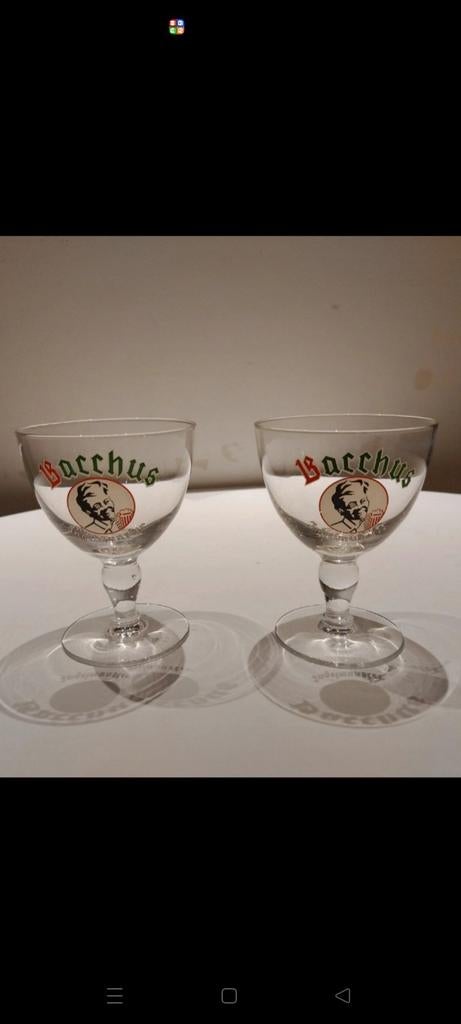 2 verres à bière Bacchus raffinés. 4€ pour les deux, Collections, Enlèvement ou Envoi, Comme neuf